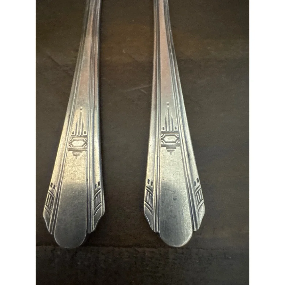 Oneida Silver Paramount Wm A Rogers Butter Spreaders Set of 3 Art Deco 1933 6in